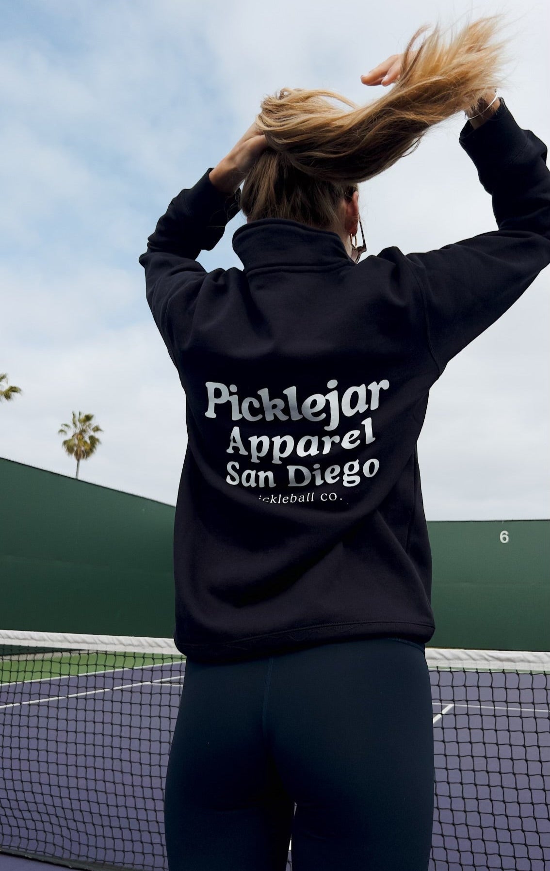 Navy Blue Picklejar Apparel Quarter-Zip Sweatshirt Pullover