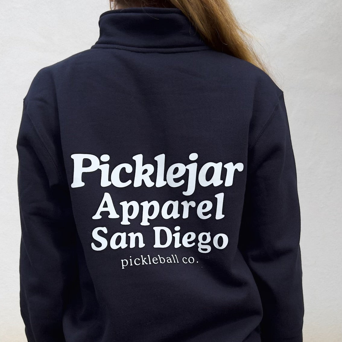 Navy Blue Picklejar Apparel Quarter-Zip Sweatshirt Pullover
