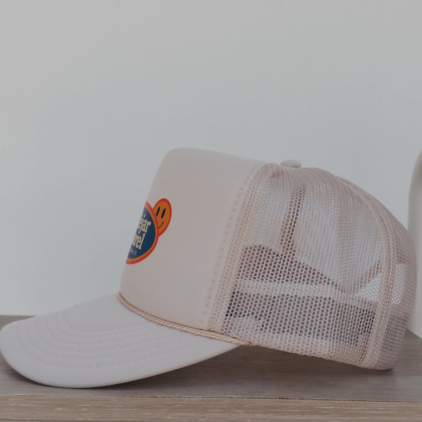 PICKLEBALL SMILEY CREAM FOAM TRUCKER HAT